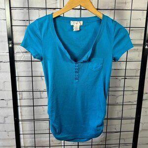 OP Juniors Blue Henley T-Shirt – Size M (7-9)